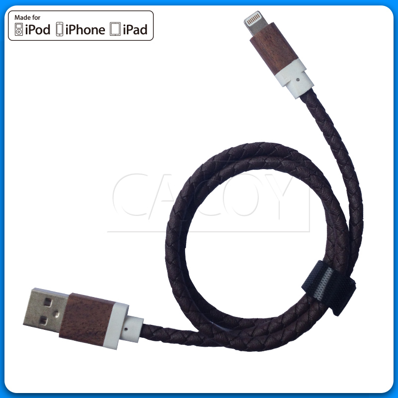 Super fiber wooden shell MFi cable